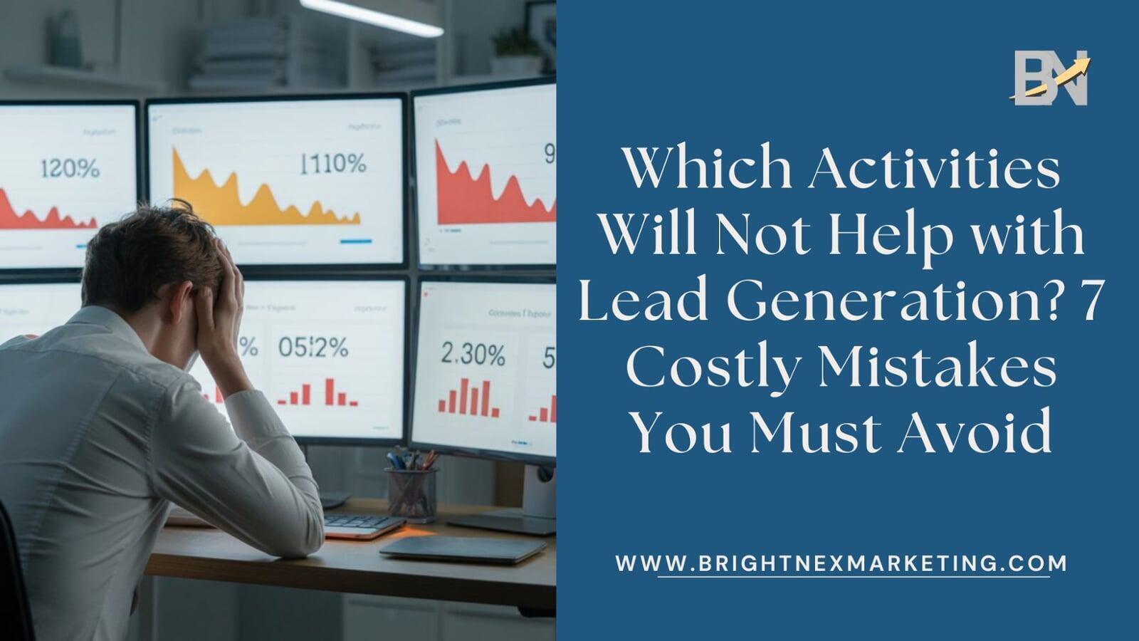 Which Activities Will Not Help with Lead Generation? 7 Costly Mistakes You Must Avoid